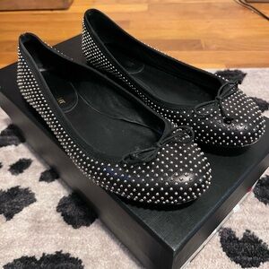 Saint Laurent Studded Black Ballet Flats